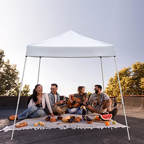 Outvita Canopy 7.8x7.8' Pop Up Commercial Instant Gazebo Tent, Waterproof & UV Protection Canopy Tent with Slant Legs for Party Wedding Birthday BBQ Events - style: 7.8x7.8-white