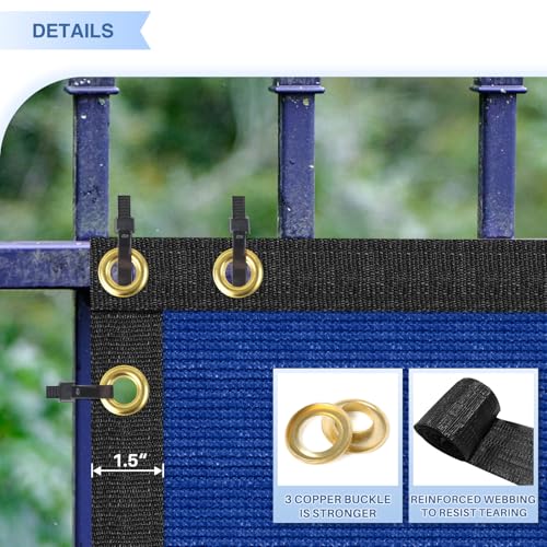 E&K Sunrise 6' x 25' Privacy Fence Screen with Grommets, Outdoor Windscreen Fence Covering Privacy Screen UV Blockage for Backyard Garden Patio, Zip Ties Included (Blue) - color: Blue, size: 0 6' x 25'