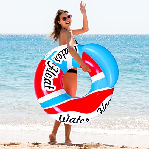 SUNSHINEMALL Inflatable Pool Floats Adult Swimming Rings Pool Floaties Accessories Lake Water Floats Beach Air Sofa Inflatable Lounge Chairs Rafts - color: Red