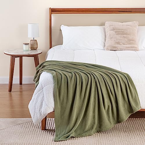 Berkshire Blanket Microfleece Throw Size Bed Throw Blanket Dark Sage Green,Lightweight Soft Breathable Plush Micro Fleece Throw Blanket for Travel,Bed and Couch,50x60 Inches - color: Dark Sage Green, size: Throw/Throw XL