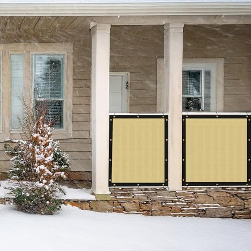 UPGRADE Privacy Screen 4' x 25' Fence Commercial Shade Cover with Brass Grommets Heavy Duty Perfect for Outdoor Back Yard, Sand, Customizable - color: Sand, size: 0 4' x 2 5'