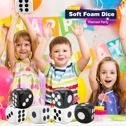 2 Pieces 6 Inches Large Foam Dice Set Giant Foam Dice Soft Dot Dice Toy for Family Educational Toys Parent Child Board Games Nights Casino Themed Party Decoration (Color Set 2) - color: Color Set 2