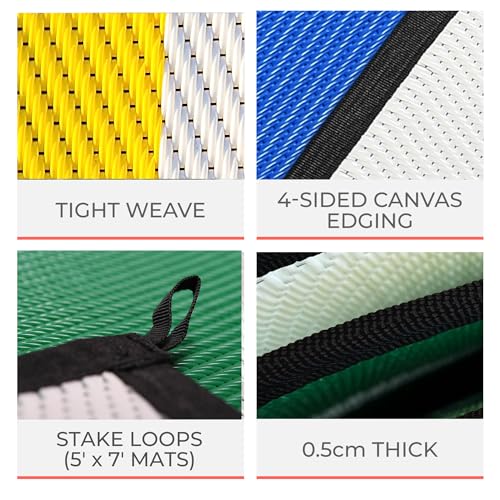 Mountain Mat Recycled Plastic Personal Outdoor Mat for Beach, Camping, picnics, Sand, RVs (Gray NO Carry Bag, 5'x7') - color: Gray 5x7, style: 5' x 7'