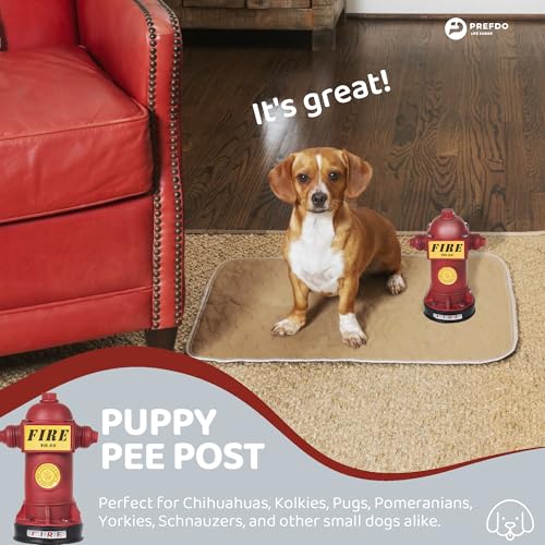 Potty Training Dog Fire Hydrant, Mini Fire Hydrant for Dogs to Pee On, Resin Puppy Pee Post, Potty Aid for Male Dog Indoor, Apartment, 4.3" W x 9.4" H, Retro Red - color: Red