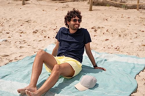 Extra Large Turkish Beach Towel Style – 100% Cotton, Sand-Free Comfort | Oversized Beach Towel – Sandproof Beach Blanket – Big Beach Mat - Outdoor Picnic Blanket (Sea Green, 83x94 in) - color: Sea Green