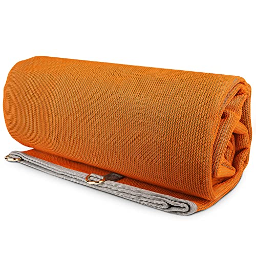CGEAR Original Sand-Free Outdoor Camping Mat – Beach, Picnic & Camping Ground Mat with Carry Pouch - color: Orange/Agave, size: 6' x 6' (Square)