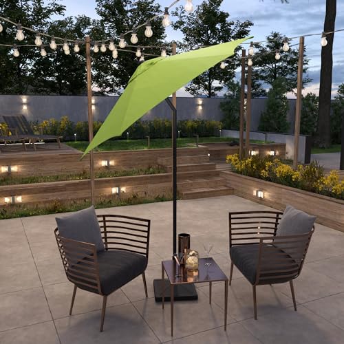 Sunline 7.5 ft Patio Umbrella with Crank & Push Button Tilt, Outdoor Market Umbrella with UV Protection & Wind Vent, Metal Frame for Deck, Pool & Table, Lime - color: Lime, size: 7.5 foot