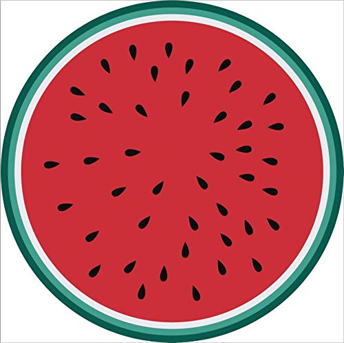 Oversize Fruit Round Beach Towel with Tassel Multi-Purpose Yoga Mat Kids Crawl Pads Towel Blanket Microfiber Circle Large Towel for Adults Teens - 59" (Watermelon) - color: Watermelon