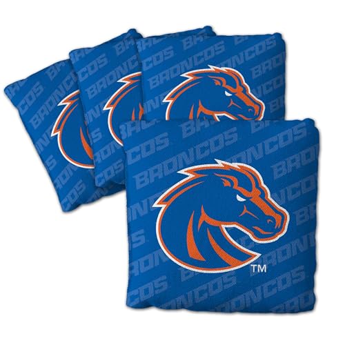 YouTheFan Officially-Licensed NCAA Set of 4 Cornhole Bags - All Weather Regulation 6” x 6” Size - 16oz Weight - Designed in USA - color: Boise State Broncos - Blue