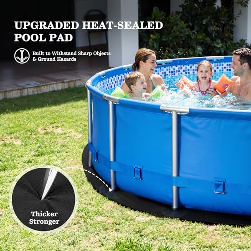 UIRWAY 21FT Round Pool Liner Pad for Above Ground Pools, [2026 New Pool Pad 300G/M² Thicker] Puncture Proof Heavy Duty Pool Ground Mat Under Pool Pad, Pools Bottom Liner Protector, Extend Liner Life - size: Round-21ft