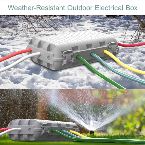 Outdoor Waterproof Electrical Box, 2 Pack Large Extension Cord Cover Protector Plug Connection Cable Safety Box IP54 Water-Resistant for Power Strip, Holiday Light and Decorations, Grey - color: 2 Pack Grey