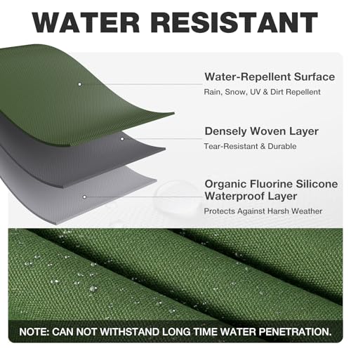 Winpull Heavy Duty Canvas Tarp 12x20 ft, 12oz (350 GSM) Polyester Canvas Water-Resistant Tarp with Rustproof Grommets, Tear-Resistant Outdoor Cover for Wood Piles, Camping, Trailer & Equipment - color: Green, size: 12'x20'