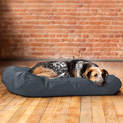 Waterproof Dog Bed Cover, 44" L x 32" W x 4" H, 600D Oxford Fabric, Removable and Washable with Hidden Zippers, Replacement Cover Only Without Stuffings - color: Grey, size: L(44" L × 32" W × 4" H)