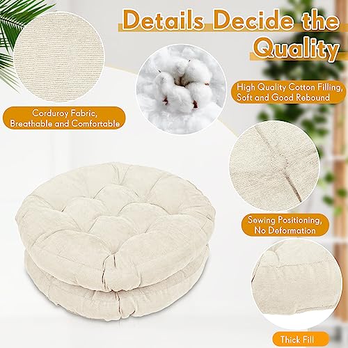 Jerify Floor Pillow Cushions Large Round Square Large Meditation Floor Pillow for Classroom Adult Meditation Picnic Party Seating Learning Daycare School(Round,Beige,4 Pcs) - color: Beige, size: Round