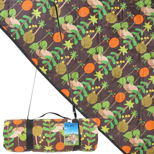 Outdoor Picnic Blanket Brown Tree 80"x80" Large Sandproof Beach Blanket Waterproof Picnic Blankets Foldable for Caming, Beach, Outdoor Activities. - color: Browntree, size: 80"x80"