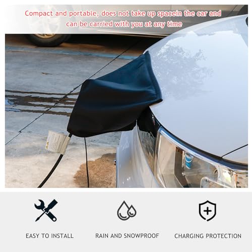 EV Charger Plug Cover, Waterproof Outdoor EV Charger Cover, Rain Sun UV Snow Dust All Weather Protection, Electric Car Charging Port Plug Cover (Square Magnet) - color: Square Magnet