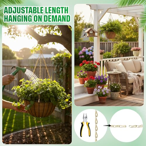EBOOT 2 Pcs Hanging Chain for Bird Feeders, Planters, Lanterns and Ornaments(19.7 Inch,Gold) - color: Gold, size: 19.7 Inch