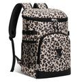 Cooler Backpack, 22L Waterproof Soft Backpack Coolers Leak Proof Beach Backpack Insulated Picnic Lunch Bag for Fishing Camping,Beach,Hiking,Travel - color: Leopard Print