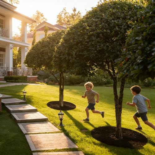 Tree Ring Mulch Mat | Non-Woven Heavy Duty Reusable Cover,Disc Tree Mat,for Outdoor Plant Gardening Ground Protection Grass Control - color: 28 inches
