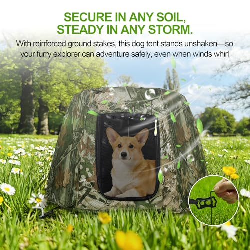 Dog Tent for Small & Medium Dogs, Pop Up Dog Enclosure, Waterproof Pet Tent with Zipper & Ground Spike, Portable Pet Playpen for Camping Beach, Puppy Tent Outdoor/Indoor 28.7x28.7x20.5 inch (Size M) - size: M 28.7x28.7x20.5 inch