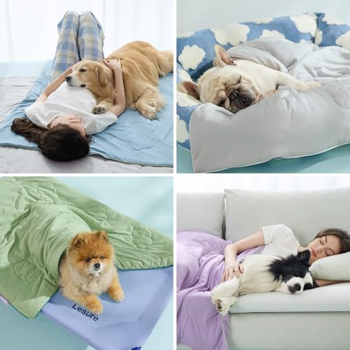 LE SURE Premium Cooling Blankets for Extra Large Dogs - Washable Dog Cooling Throw Blanket with Q-MAX>0.4，Durable Self Cooling Pet Mat for Cat, Cooling Summer Blanket for Hot Weather, Green, 50x60 - color: Green, size: XL(50x60")