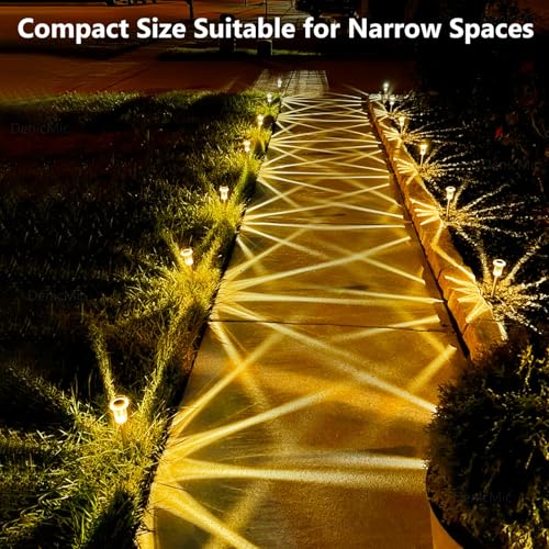 DenicMic Solar Lights Outdoor 15 Pack Waterproof 3000K Warm White LED Stainless Steel Stake Outside Lights for Yard Pathway Garden Driveway Walkway Landscape Path Lighting - color: Warm 15Pack