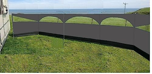 Windbreaker Wind Privacy Screen Camping Blocker 5 Panel Garden Beach Wind Shield 5ft High x 27.4ft Long (Stone Grey) - color: Stone Grey