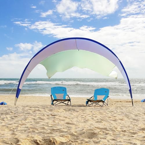 TOBTOS UPF 50+ Pop Up Beach Tent, Easy Set Up Beach Umbrella, Sun Shelter for 2-3 People UV Protection Portable Sunshade, Baby Canopy Cabana, Lightweight with Carry Bag - style: Blue for 4-6 Person