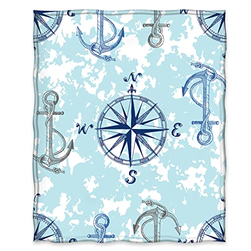 Jekeno Nautical Anchor Blanket Gifts for Women Kids Boys Men Home Bedroom Living Room Decor Soft Cozy Lightweight Throw Blankets Blue 50"x60" - color: Color5, size: 50"x60"