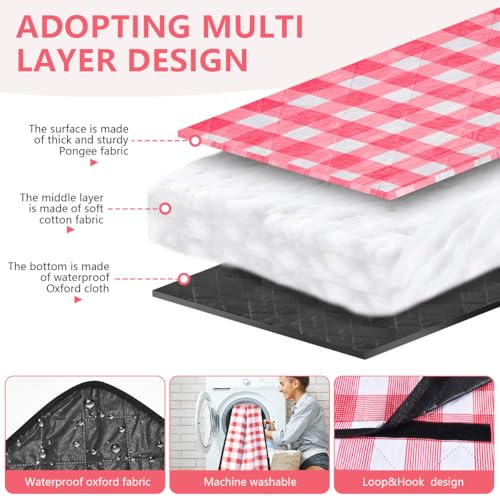 OBTANIM Extra Large Picnic Blanket 80 x 80 Inch Waterproof Foldable Beach Blankets Outdoor Picnic Mat for Camping Grass Lawn Park Music Festival Party Accessories (Red and White) - color: Red and White, size: 80 X 80 Inch