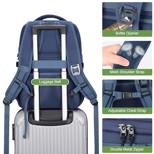 Large 36 Cans Insulated Waterproof Cooler Backpack for Men Women, Double Deck Leak Proof Cooler Bag for Camping, Hiking, Fishing - color: Blue