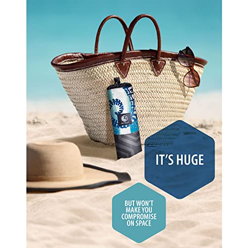 VENTURE 4TH Microfiber Beach Towel: Quick-Dry, Compact, Sand-Free, Absorbent, Sandproof and Lightweight - Perfect for Camping, Beach, and Roadtrips (Striped Seahorse Design | 35x78 inches) - color: Striped Seahorse, size: Extra Large (78" x 35")