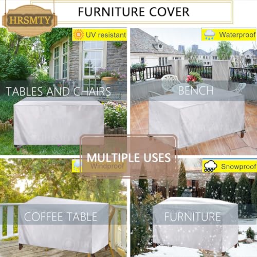 Patio Furniture Cover Outdoor, Waterproof 420D Heavy Duty Rectangle Oxford Table Chair Set Covers Tear Resistant, Sectional Sofa Set Cover with Carrying Bag Windproof Straps