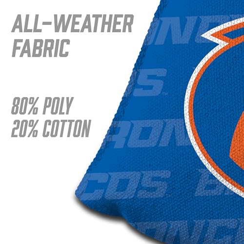 YouTheFan Officially-Licensed NCAA Set of 4 Cornhole Bags - All Weather Regulation 6” x 6” Size - 16oz Weight - Designed in USA - color: Boise State Broncos - Blue