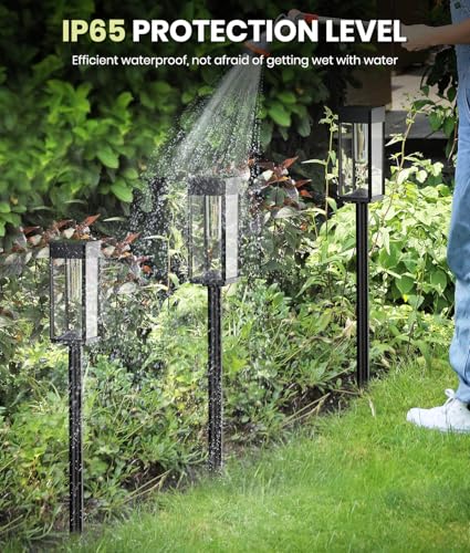 NEWMESSI 12 Pack Bright Solar Pathway Lights Outdoor,IP65 Waterproof Solar Garden Lights Pathway Lights Solar Powered for Outside Yard Path Lawn Walkway Driveway Landscape Lighting (Cool White) - color: Square Cool White, size: 12 Pack
