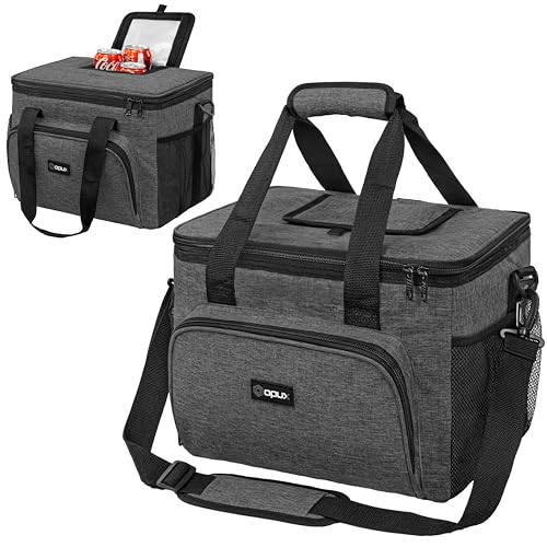 OPUX Soft Cooler Bag, Insulated Collapsible Lunch Cooler Tote for Men Work Camping Beach Travel, Portable Soft Sided Leakproof Waterproof Large Lunch Bag Box with Shoulder Strap 40 Cans, Charcoal Gray - color: Charcoal, size: 40 Cans