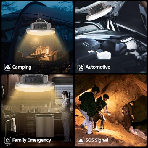 Transparent Portable Rechargeable LED Camping Lights,Waterproof Outdoor Light with 5000Lm,Super Bright Hanging Lanterns for Tents, Canopies & Outdoor Emergencies（Infinitely dimmable） - size: 40W(PRO)