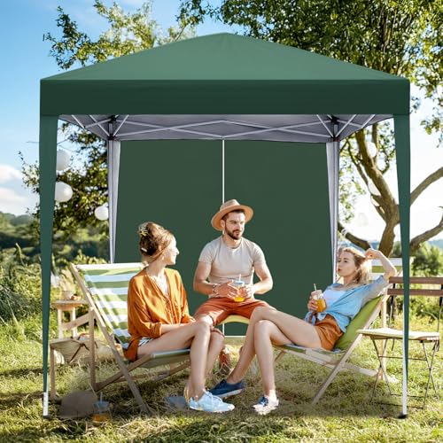 VINGLI 6.5x6.5 Pop Up Canopy Tent with Sidewalls, Outdoor Gazebo Canopy Tent, Patio Event Tents Outdoor Event Shelter for Parties (Green) - color: Green, size: 6.5x6.5
