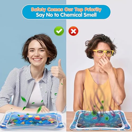 Cat Water Mat, 2025 Upgraded Thickened Anti-Scratch Leak Proof Cats Water Sensory Play Mat with Floating Fish, Pet Summer Cooling Pad, Interactive Cat Toys to Play for Indoor Cats (B)