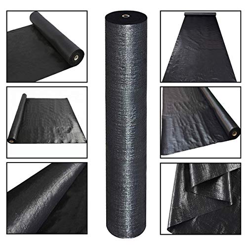Premium 5oz Pro Weed Barrier Landscape Fabric Ground Cover Heavy Duty Commercial Anti-Weed Gardening Mat, 7ft x 100ft, Black - size: 7ftx100ft