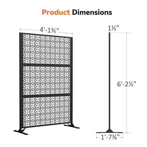 Modern Shade 4x6 FT Metal Privacy Screen with Artistic Modular Designs Decorative Patio Privacy Fence & Garden Divider, Freestanding Outdoor Metal Fence Panel, Weather-Resistant (Petal Weave) - size: 1 Panel (Petal Weave)