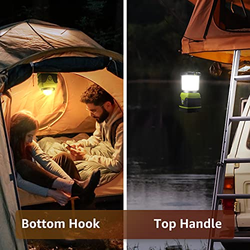 LE 1000LM Battery Powered LED Camping Lantern, Waterproof Tent Light with 4 Light Modes, Camping Essentials, Portable Lantern Flashlight for Camping, Emergency Light, Power Outages, Not Rechargeable - color: Green-1000lm-1Pack