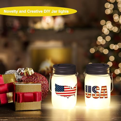 Solar Lanterns Outdoor Waterproof Tabletop - The USA Flag Outdoor Waterproof Hanging Solar Lights Glass Jar for Garden,Patio,Pathway & Yard Decor 2 Pack - style: Garden