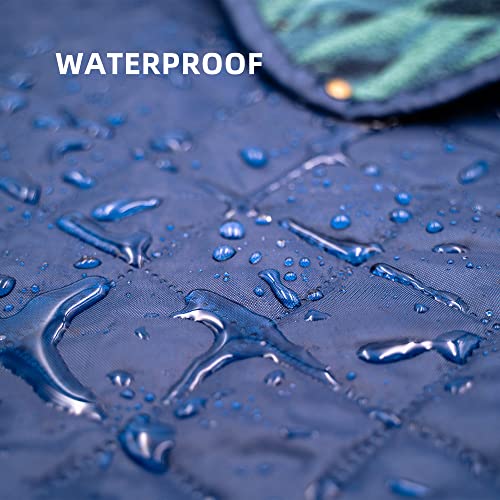 Large Outdoor Waterproof Blanket Extra Thick Fleece Stadium Blanket for Camping, Car, Pet, Picnics - Windproof, Wearable, Machine Washable 80" x 58" (Jungle) - color: Jungle Green