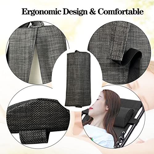 Zero Gravity Chair Set of 2 Replacement Pillow Headrest with Elastic Band, Universal Soft Removable Padded Cushion Head Pillow for Zero Gravity Lounge Chair, Folding Patio Lawn Recliner Chair, Grey - color: Grey, size: 2 Pack