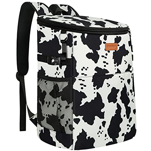 Camping Cooler Backpack 30 45 Cans, Soft Backpack Coolers Insulated Leak Proof Travel Cooler Bag Waterproof Lunch Picnic Beach Work Trip Thermal Bag Drink Beverage Beer Bag Cooler - color: Black White Spots, size: 30 Cans