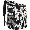 Camping Cooler Backpack 30 45 Cans, Soft Backpack Coolers Insulated Leak Proof Travel Cooler Bag Waterproof Lunch Picnic Beach Work Trip Thermal Bag Drink Beverage Beer Bag Cooler - color: Black White Spots, size: 30 Cans