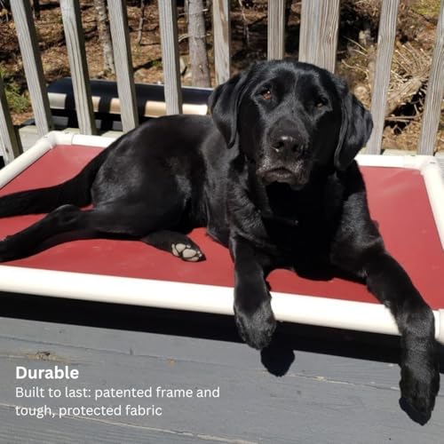 Kuranda Chewproof Elevated Pet Bed - Almond PVC - 25" x 18" - Cordura Nylon - Burgundy - color: Burgundy, size: 25" x 18" - Almond PVC