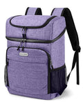 BAGLHER Lightweight Insulated Cooler Backpack - 30 Cans, Leak-Proof for Lunch, Picnic, Hiking, Camping Trips - color: purple-titan