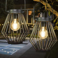 Solar Lanterns Outdoor Waterproof, 2 Pack Metal Decorative Hanging Lantern Lights with Warm White LED Bulb, Solar Powered Patio, Yard & Garden Decor, Ideal for Housewarming & Christmas Gifts